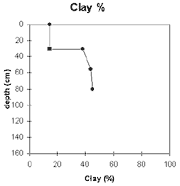 Graph: Clay% in Site NE38