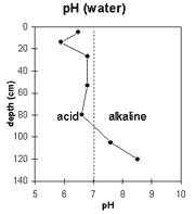 Graph: pH levels in Site NE45