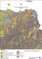 thumbnail Map showing the landforms of NE