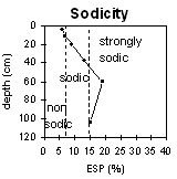 Graph: Soil Site LP110 Sodicity levels