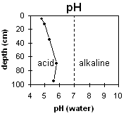 Graph: Soil Site LP62 pH levels