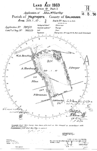 Image:  The survey plan of the allotment contained in file no. PROV 626/P-2 083, 3 319/19.20. 