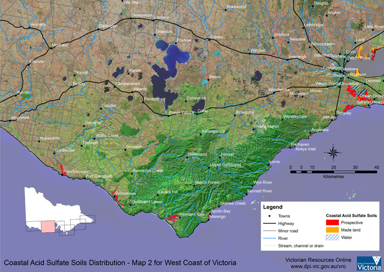 Potential Coastal Acid Sulphate Soil - West Victorian Coast