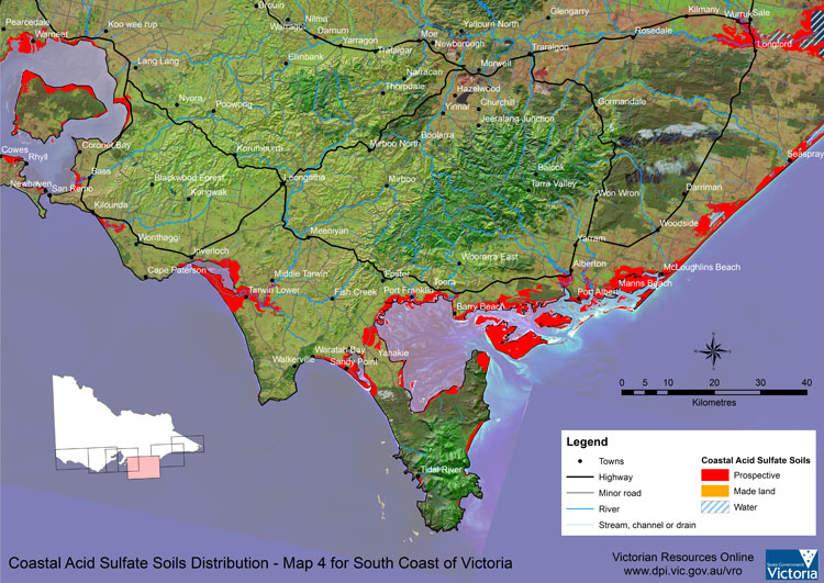 Potential Coastal Acid Sulphate Soil - South Victorian Coast