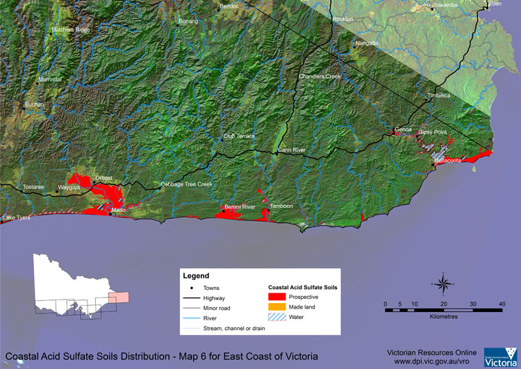 Potential Coastal Acid Sulphate Soil - East Victorian Coast