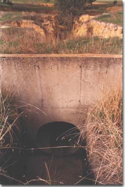 PHOTO: A concrete gully head pipe structure near Costerfield