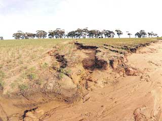 Land degradation - An example of sheet and rill erosion