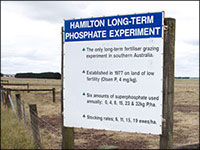 The LTPE sign reads 'Hamilton Long-term Phosphorus Experiment'