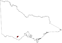 Thumbnail image showing the locatation of Irrewillipe Salinity Province in Victoria