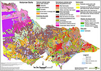 Thumbnail: Map of Victoria showing the Australian soils classifications across the state 2014.