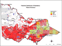 Map: Potential distribution of Blackberry