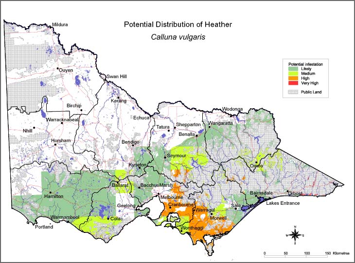 Map:  Potential distribution - Heather