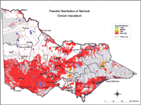 Map: Potential distribution of Hemlock