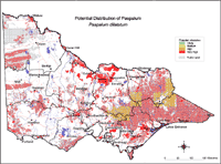 Map:  Potential distribution Paspalum