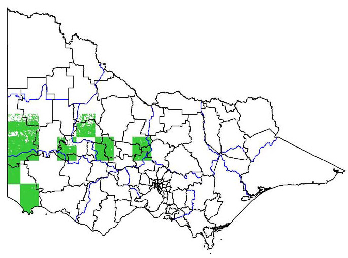 map showing the potential distribution of pinus jeffreyi