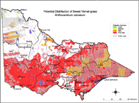 Map:  Potential distribution Sweet Vernal Grass