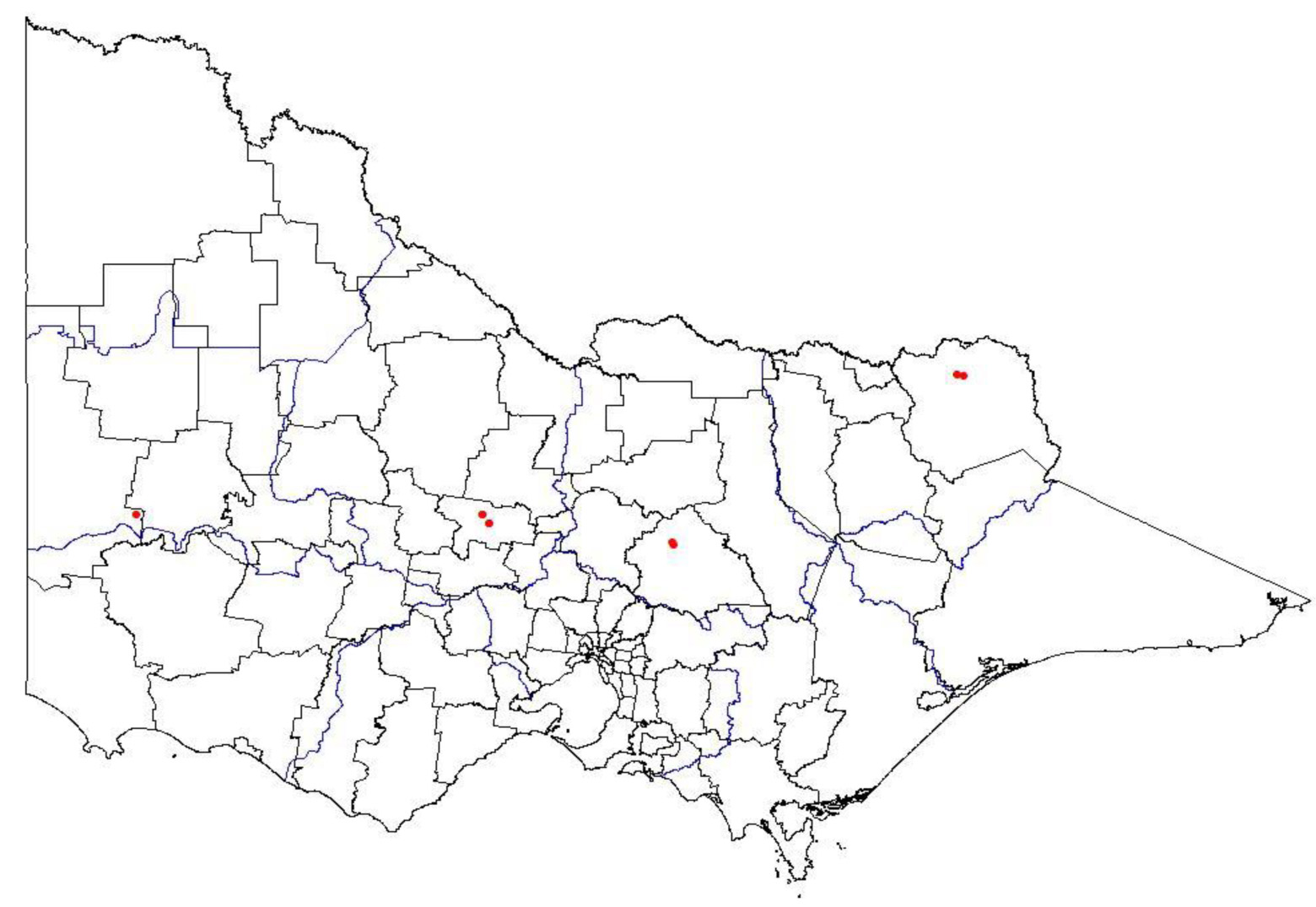 map showing the present distribution of chinese firethorn