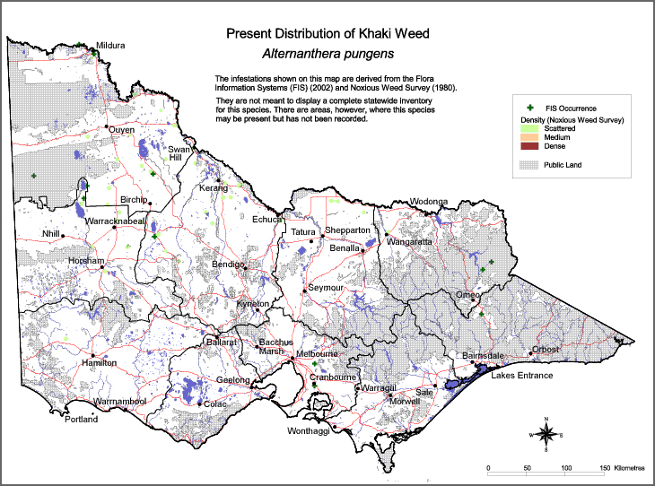 Present distribution of Khaki in Victoria