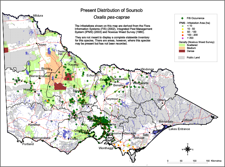 Map:  Present distribution - Soursob