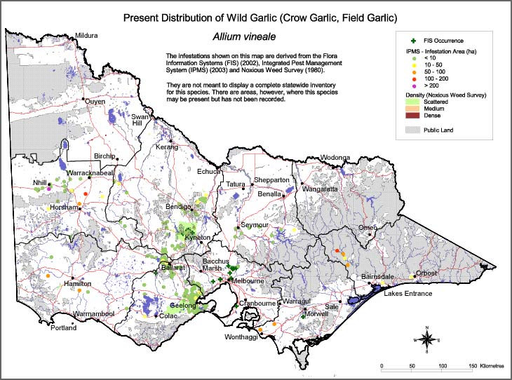 Map:  Present distribution - Wild Garlic