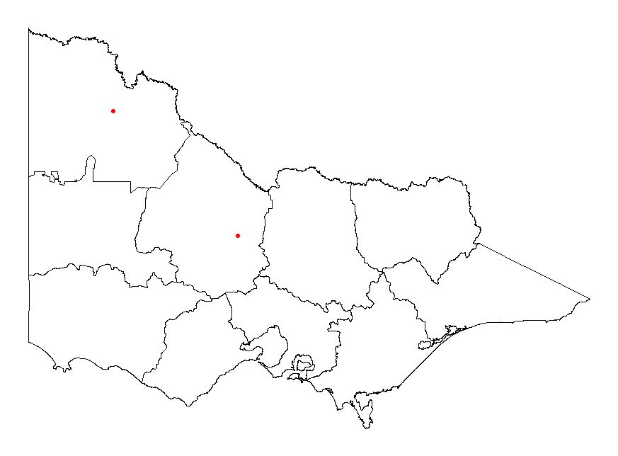 Map showing the present distribution of hudson pear