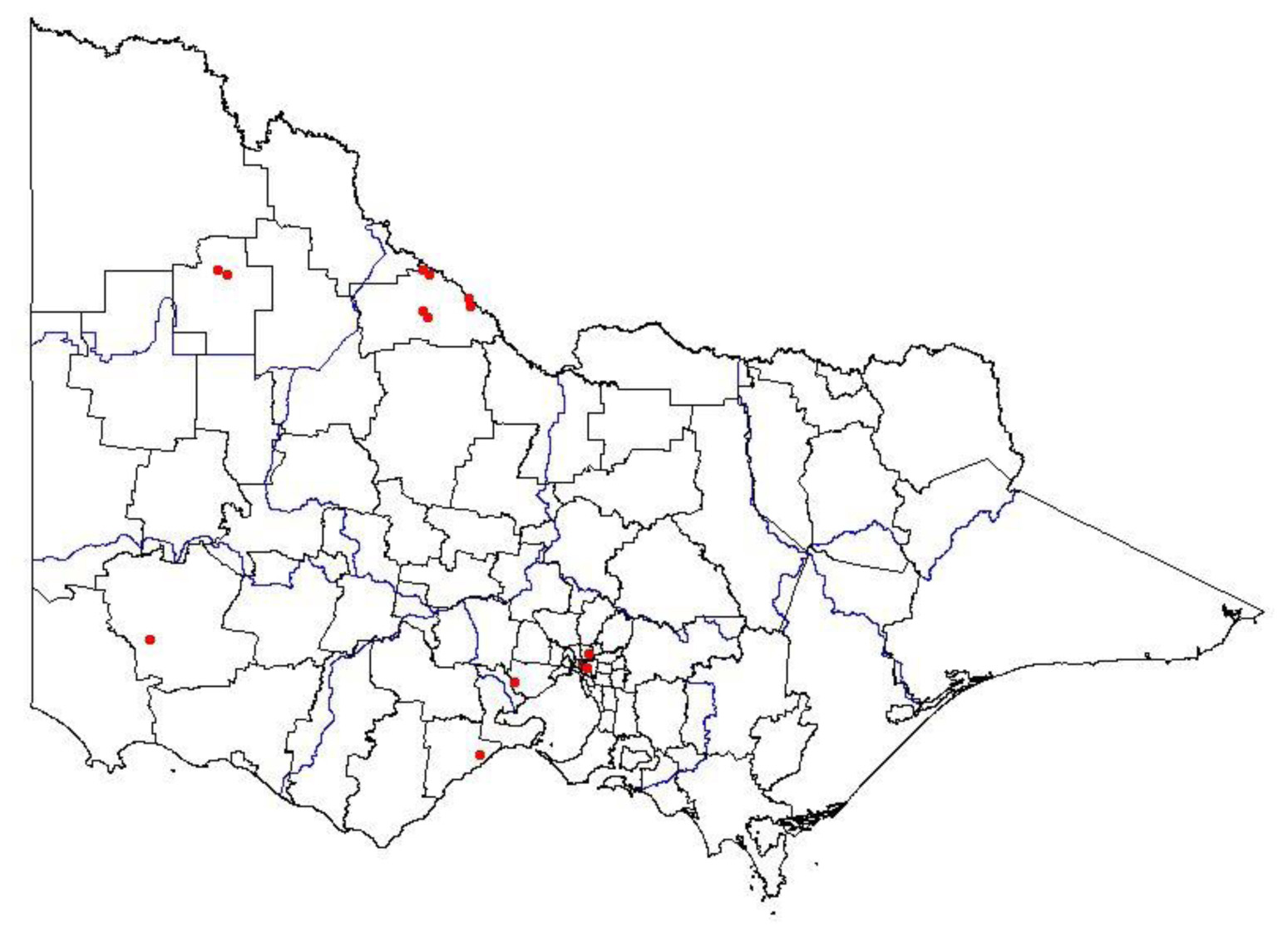 map showing the current distribution of saltcedar