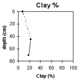 Graph: West Gippsland Soil Site SG1, Clay %