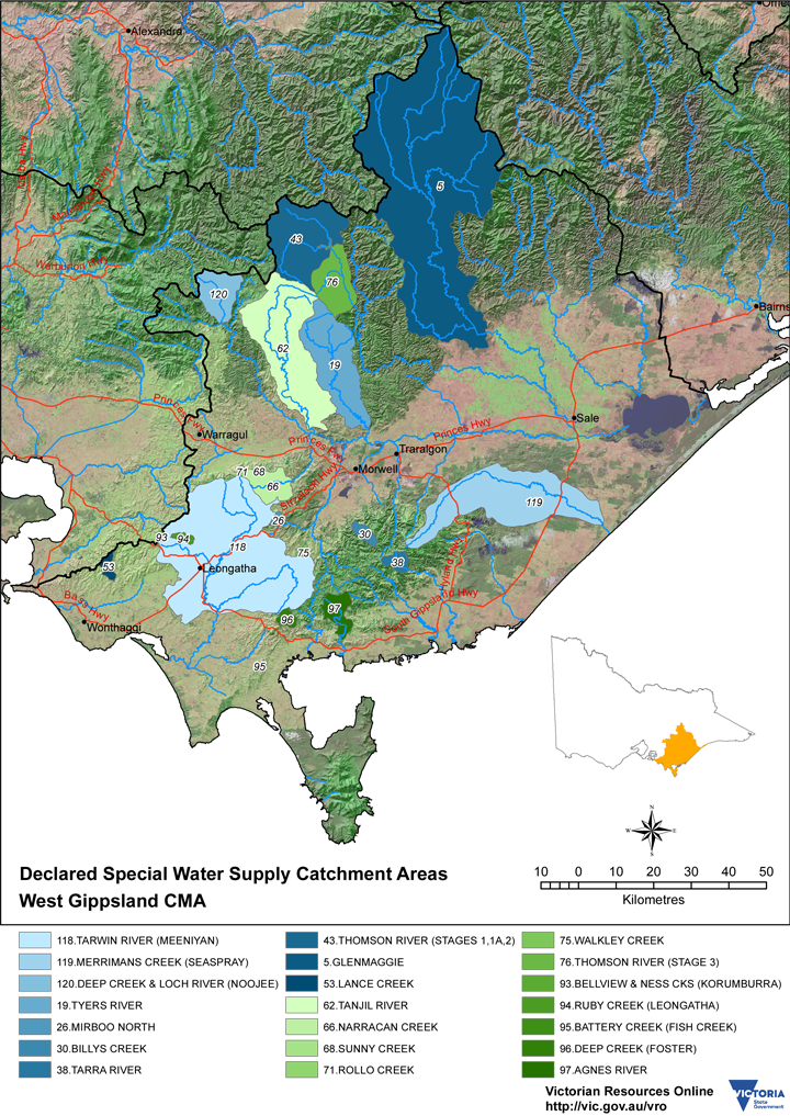 West Gippsland Declared Special Water Supply Catchment Areas